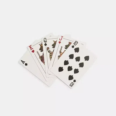 Coach Signature Playing Cards In Pumpkin/true Pink