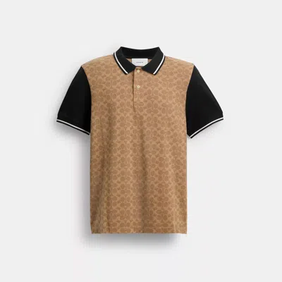 Coach Signature Polo In Brown