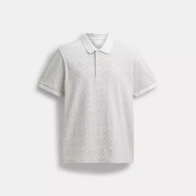 Coach Signature Polo In Chalk Signature