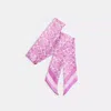 Coach Signature Print Silk Skinny Scarf In Pink