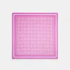 Coach Signature Print Silk Square Scarf In Pink