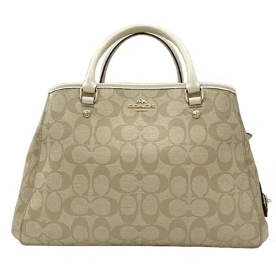 Pre-owned Coach Signature Pvc Handbag () In Sand