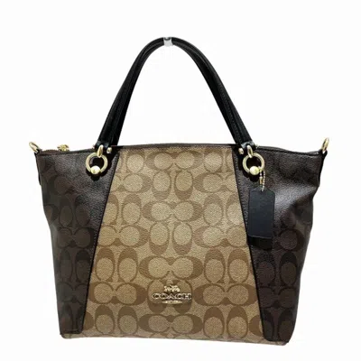 Pre-owned Coach Signature Pvc Leather Shoulder Bag Tote Bag () In Multi