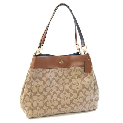 Pre-owned Coach Signature Pvc Leather Shoulder Bag Tote Bag () In Multi