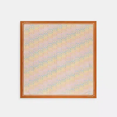 Coach Signature Rainbow Print Silk Square Scarf In Multi