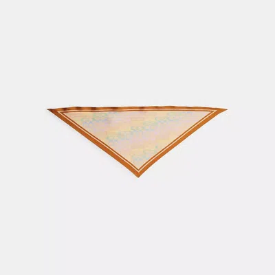 Coach Signature Rainbow Print Silk Triangle Scarf In Multi