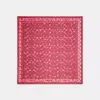 Coach Signature Rose Meadow Print Silk Square Scarf In Dark Ruby