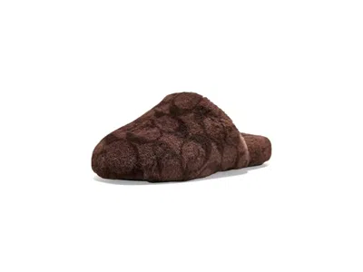 Coach Signature Shearling Slippers Women's Slippers Chocolate: 7 M In Brown