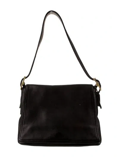 Pre-owned Coach Signature Shoulder Bag In Black