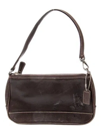 Pre-owned Coach Signature Shoulder Bag In Black