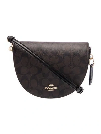 Pre-owned Coach Signature Shoulder Bag In Black