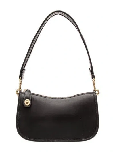 Pre-owned Coach Signature Shoulder Bag In Black