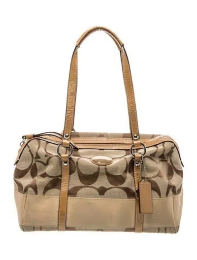 Pre-owned Coach Signature Shoulder Bag In Brown
