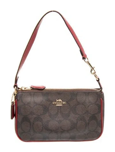 Pre-owned Coach Signature Shoulder Bag In Brown