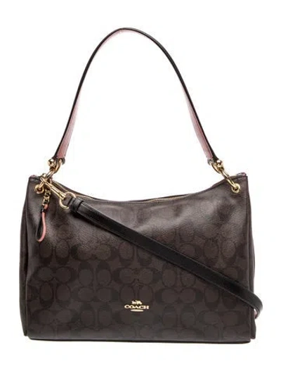 Pre-owned Coach Signature Shoulder Bag In Brown