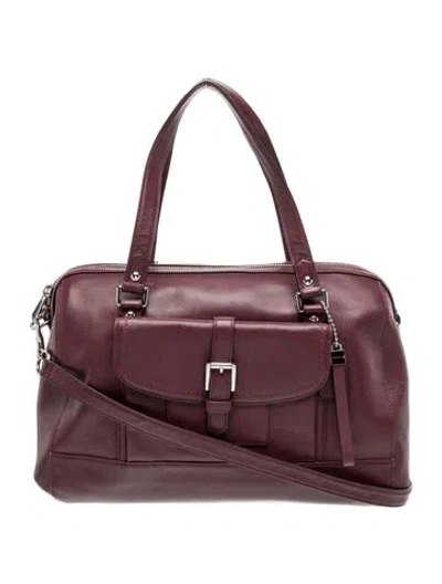 Pre-owned Coach Signature Shoulder Bag In Burgundy