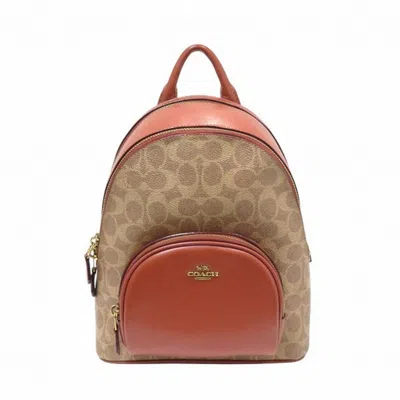 Pre-owned Coach Signature Signature Line Backpack () In Brown