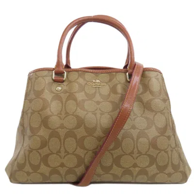 Pre-owned Coach Signature Signature Line Handbag () In Brown