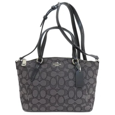 Pre-owned Coach Signature Signature Line Handbag () In Grey