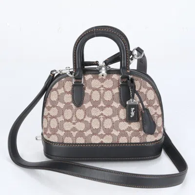 Pre-owned Coach Signature Signature Line Handbag Shoulder Bag Tote Bag () In Brown