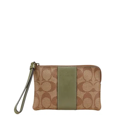 Pre-owned Coach Signature Signature Line Leather Pouch () In Multi