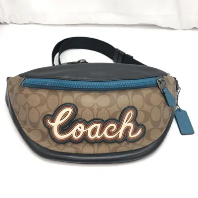 Pre-owned Coach Signature Signature Line Sling Bag () In Brown