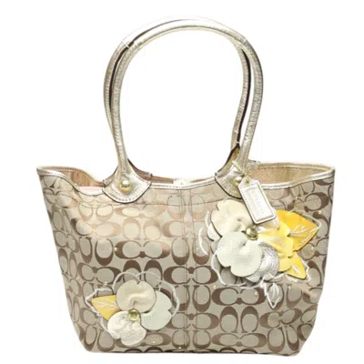 Pre-owned Coach Signature Signature Line Tote Bag () In Green