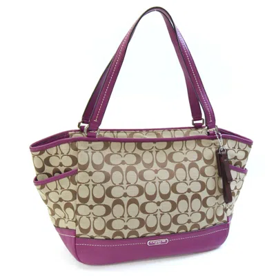 Pre-owned Coach Signature Signature Line Tote Bag () In Multi