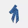 Coach Signature Silk Skinny Scarf In Blue