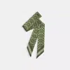 Coach Signature Silk Skinny Scarf In Green