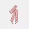 Coach Signature Silk Skinny Scarf In Pink