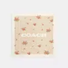 Coach Signature Spring Blossom Print Silk Square Scarf In Beige