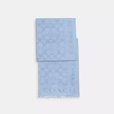 Coach Signature Stole In Blue