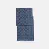 Coach Signature Stole In Deep Blue