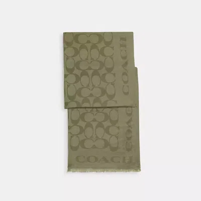 Coach Signature Stole In Green