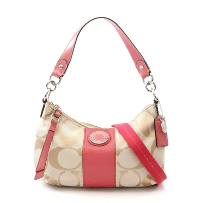 Coach Signature Stripe Crossbody Bag In Sand