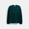 Coach Signature Sweater In Recycled Wool In Green