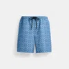 Coach Signature Swim Trunks In Recycled Polyester