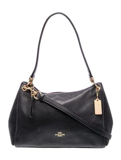Pre-owned Coach Signature Top Handle Bag In Black