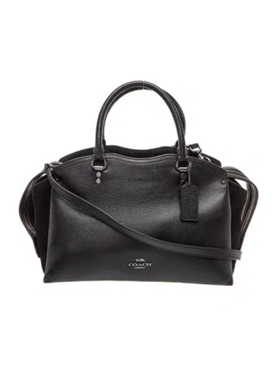 Pre-owned Coach Signature Top Handle Bag In Black