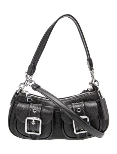 Pre-owned Coach Signature Top Handle Bag In Black