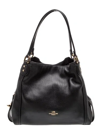 Pre-owned Coach Signature Top Handle Bag In Black