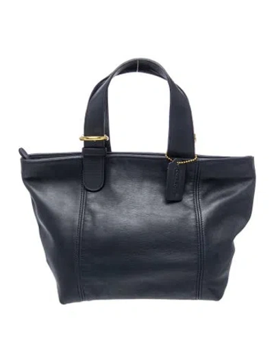 Pre-owned Coach Signature Top Handle Bag In Blue