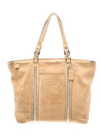 Pre-owned Coach Signature Top Handle Bag In Brown