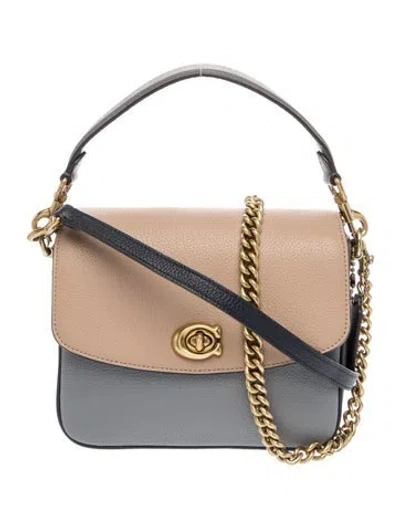 Pre-owned Coach Signature Top Handle Bag In Neutral
