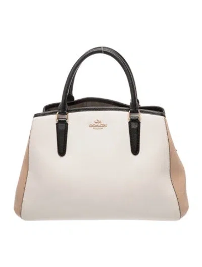 Pre-owned Coach Signature Top Handle Bag In Neutrals