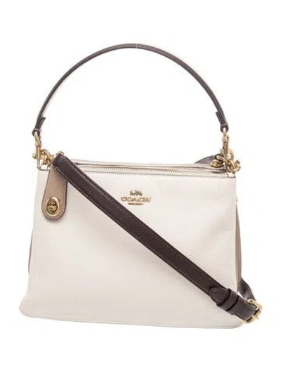 Pre-owned Coach Signature Top Handle Bag In Neutrals