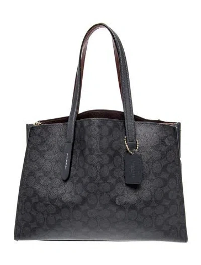 Pre-owned Coach Signature Tote In Black