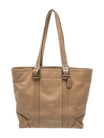 Pre-owned Coach Signature Tote In Brown