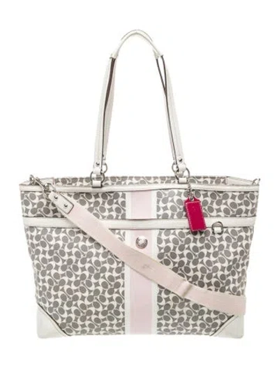 Pre-owned Coach Signature Tote In Multicolor
